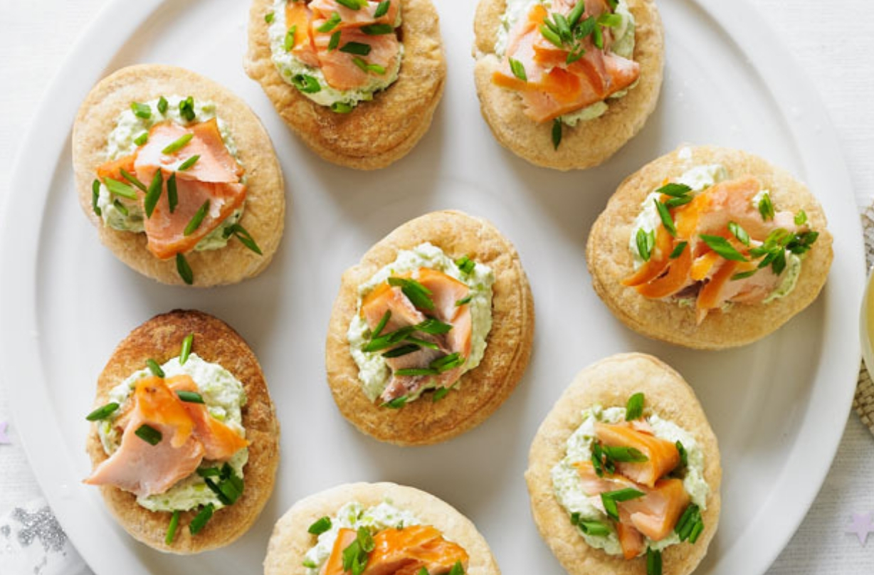 chicken and vegetable canapés