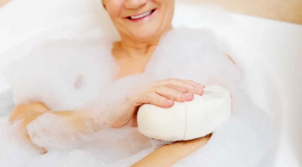 elderly bathing