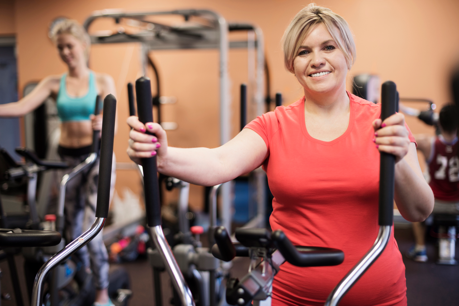 slow walking and stationary cycling