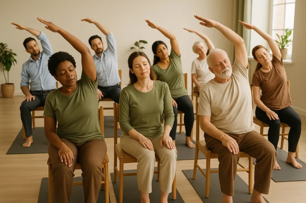 chair yoga sequence for seniors with osteoporosis
